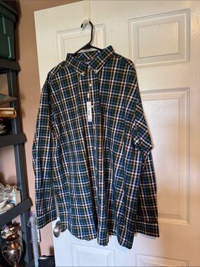 Men’s Gold Label Plaid Dress Shirt, new